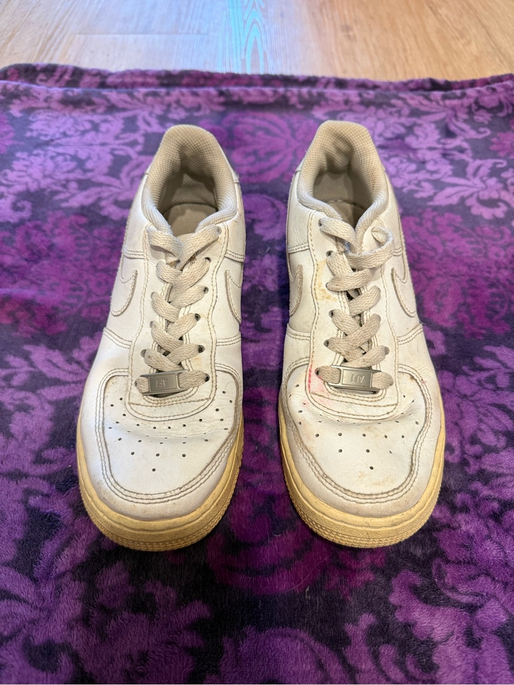 Nike Kids White Air Force 1s
